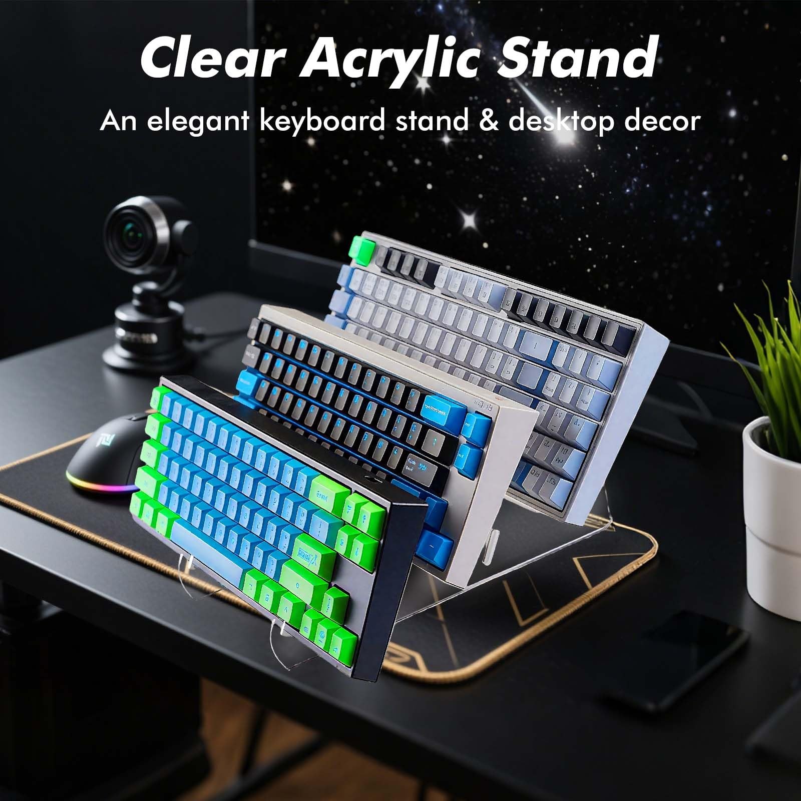 SaisaiTan Acrylic Keyboard Display Stand Holder Mechanical Computer clear