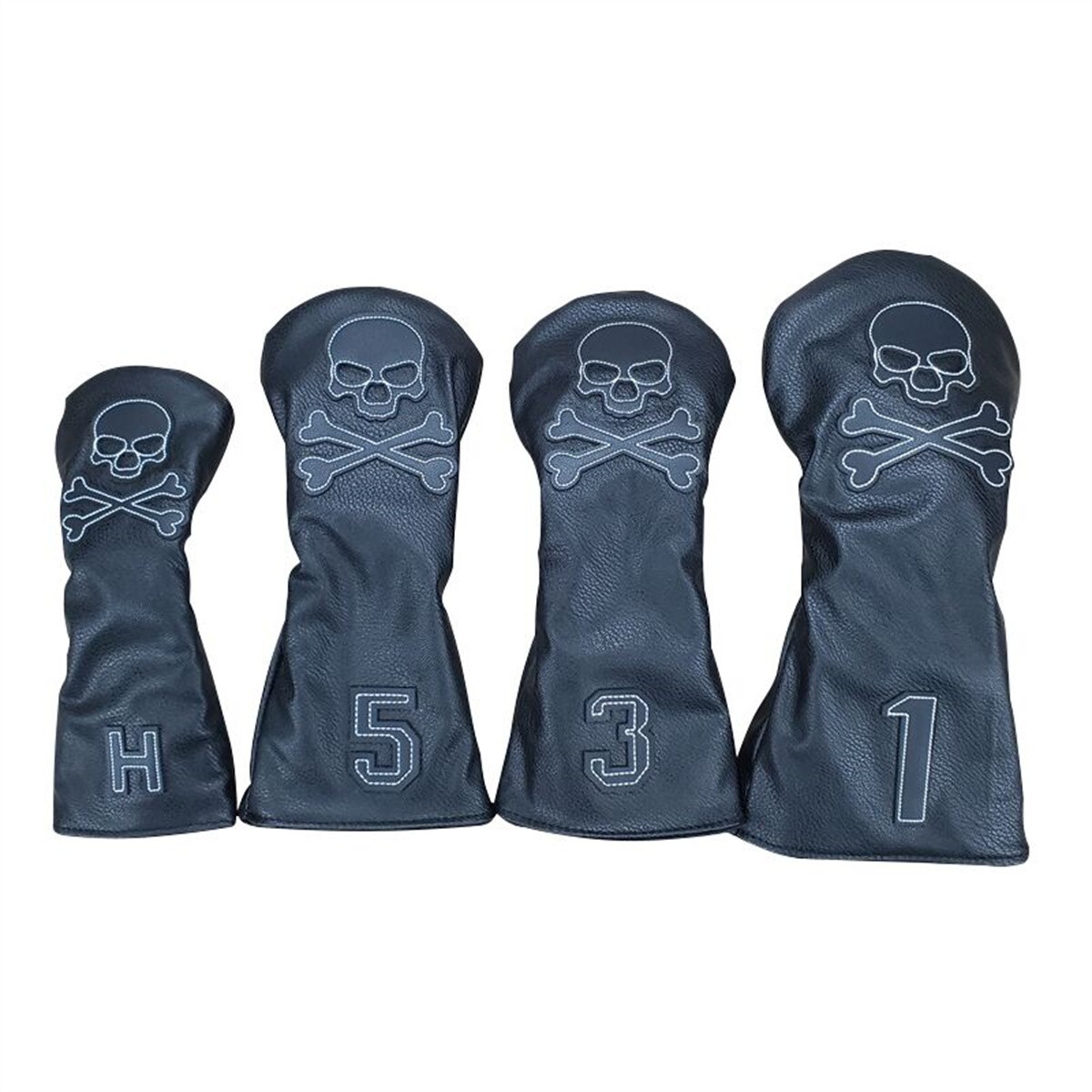 4pcs Golf Skull Wood Head Cover Driver Fairway Wood Rescue Club Headcover 135H