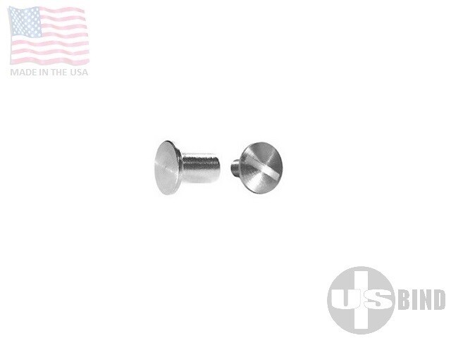 1/4" 6mm #4 Mini Chicago Screws & Post w/ Flat Head, Nickel Silver Craft, 5 Sets