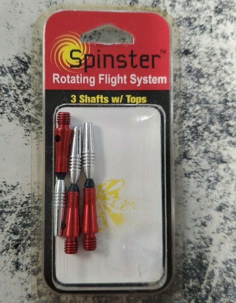 SPINSTER ROTATING FLIGHT SYTEM RED SILVER DARTS STEEL SOFT TIP SHAFT MADE IN USA
