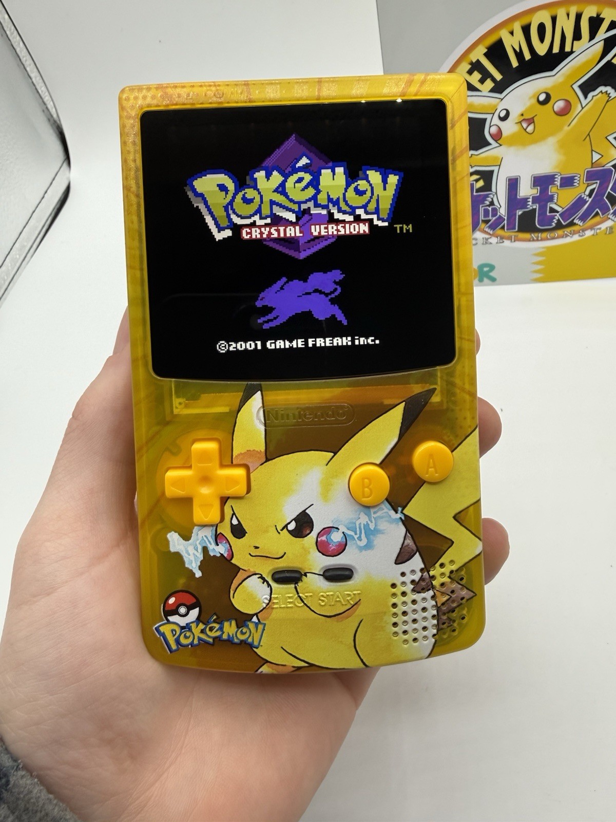 Custom Pikachu USB C Rechargeable Nintendo Gameboy Color W Matching Box Pokémon