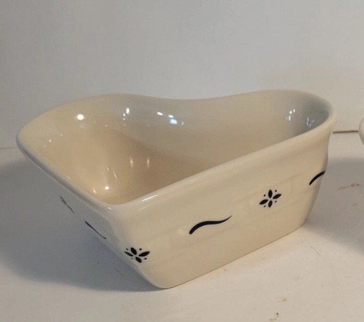 Longaberger Heart Ramekin Dish - Classic Blue - Made in USA