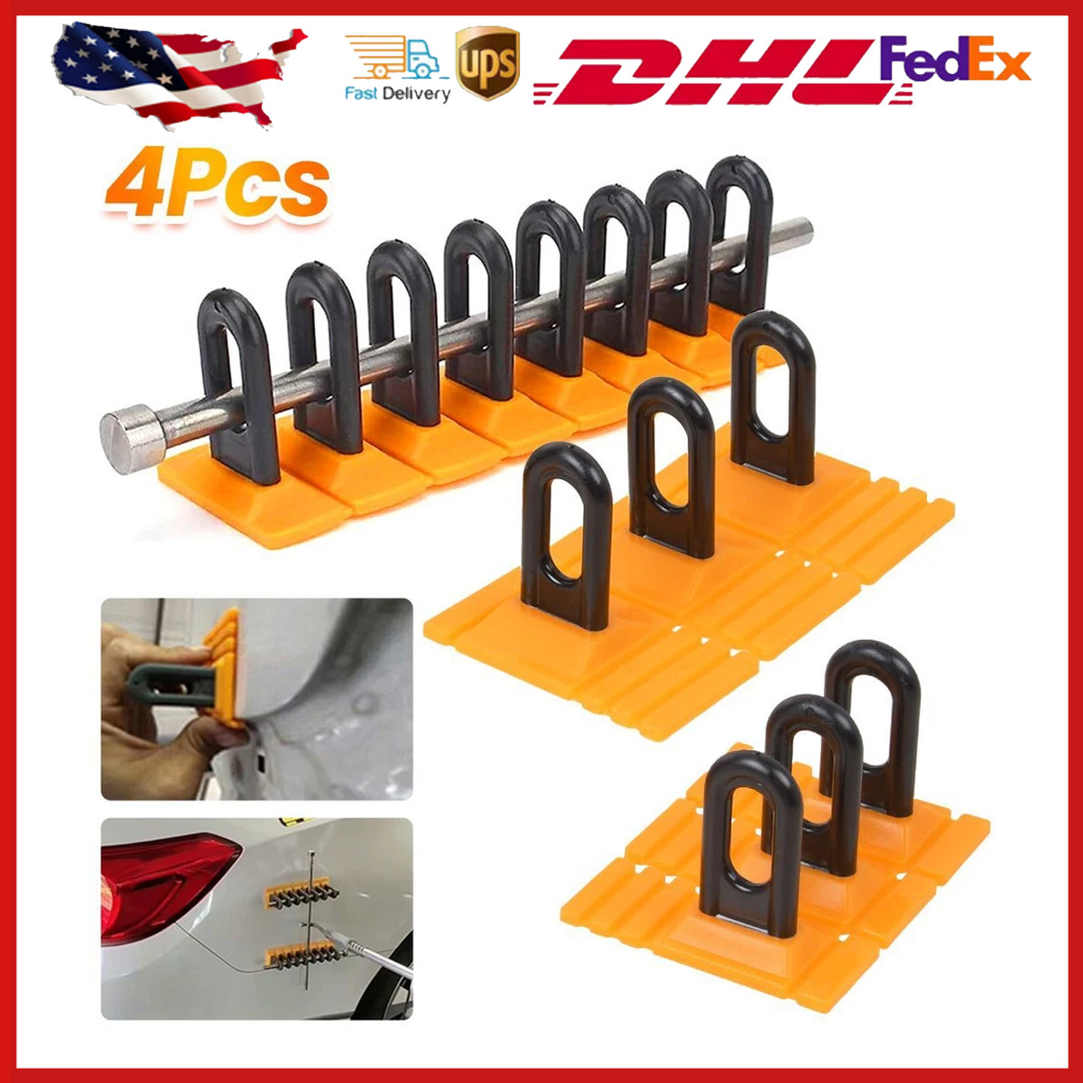 Car Paintless Dent Removal Tool Auto Body Repair Kit Puller Glue Tabs Combo Set