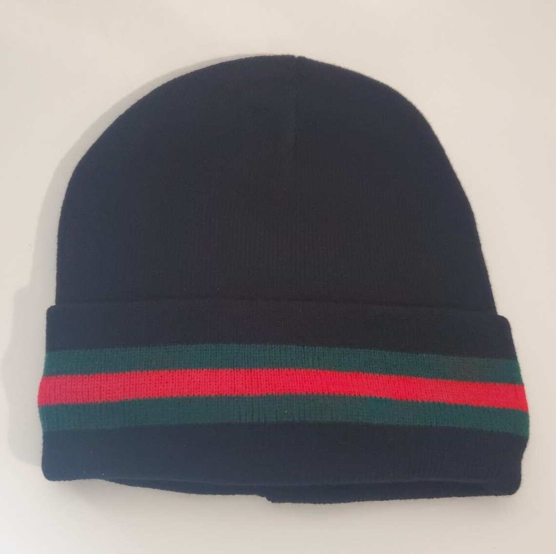 Black, Green and Red Unisex Winter Beanie Hat, VERY WARM, 100% Acrylic, one size