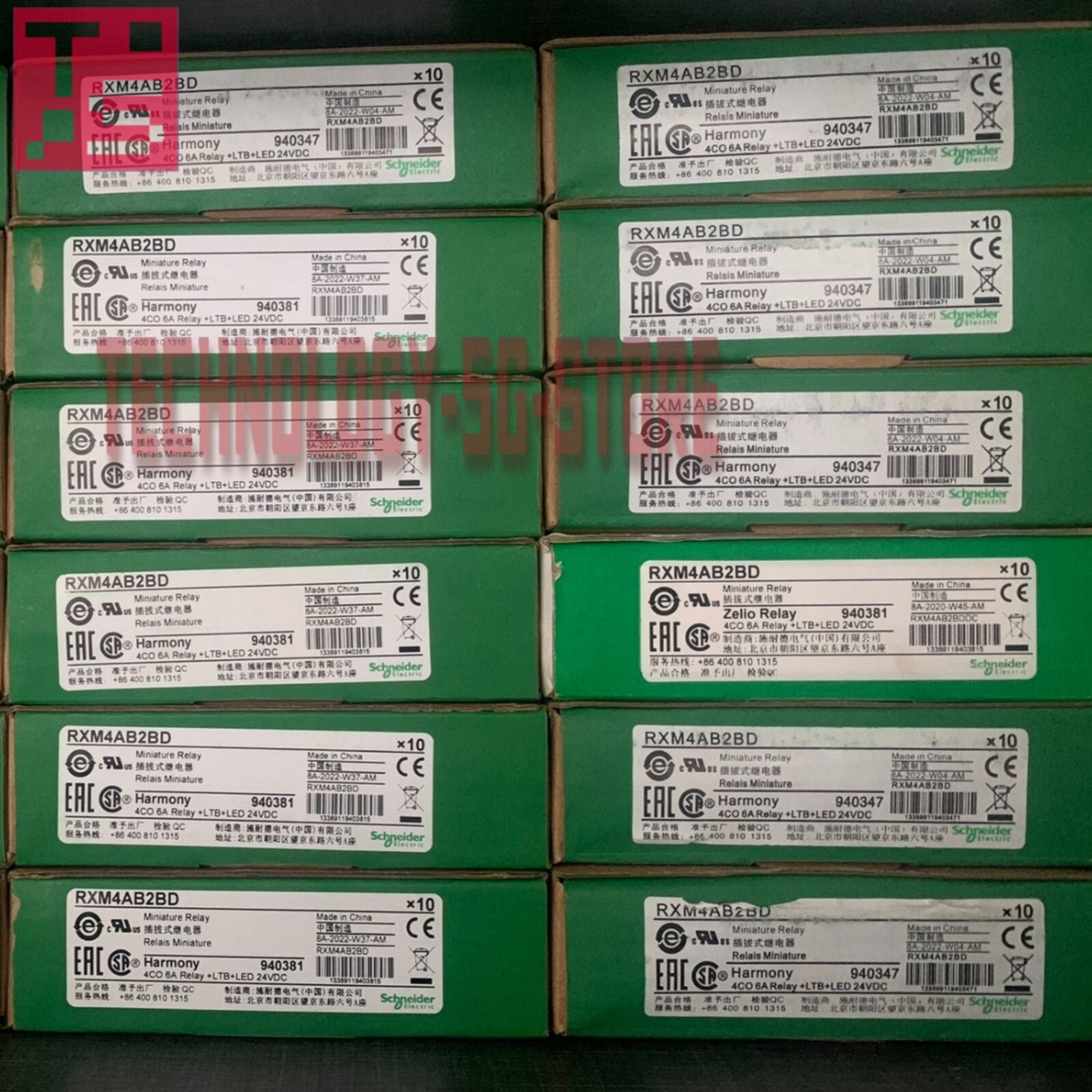 Schneider RXM4AB2BD 24VDC Relay# 10pcs New In Box