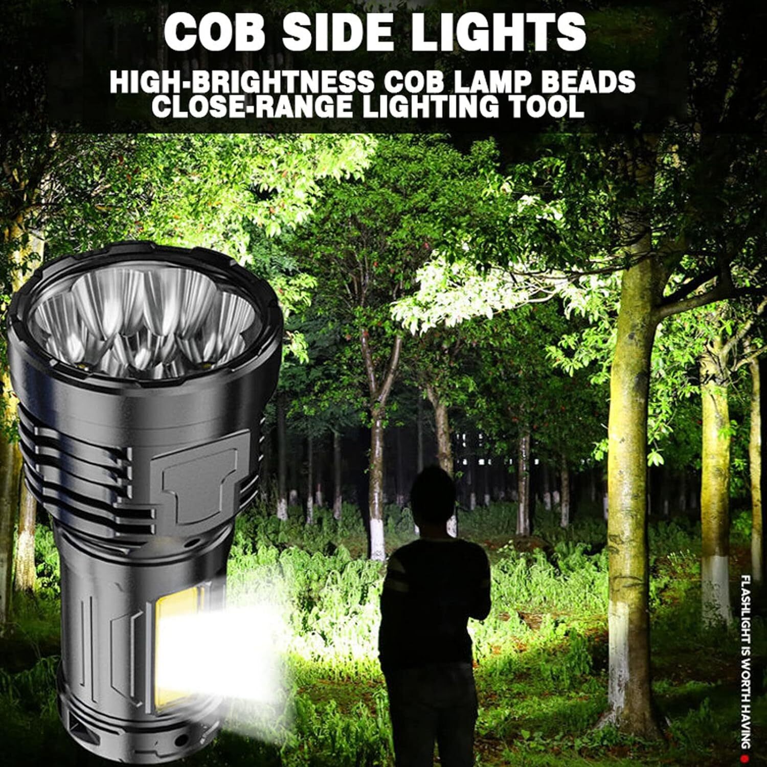 Super Bright 12000000LM Torch 8 LED Flashlight USB Rechargeable Tactical lights