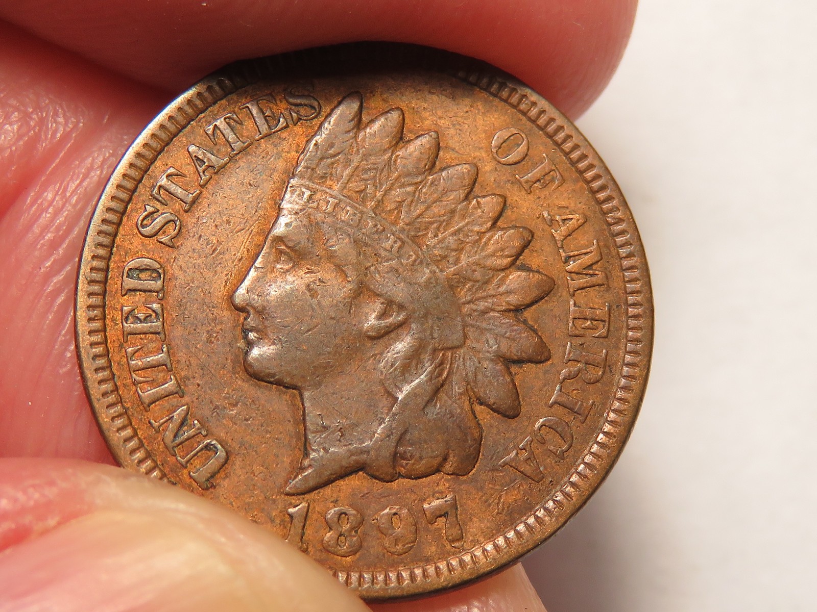 1897 Indian Cent, XF, Lightly Cleaned
