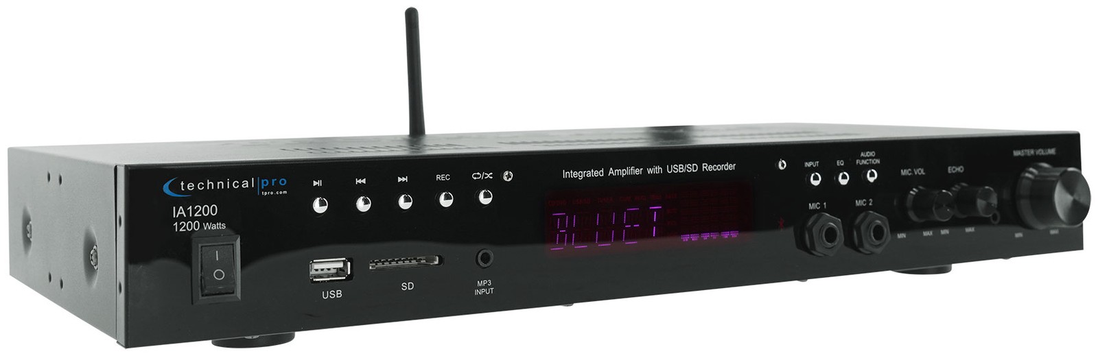 Technical Pro IA1200 Pro Integrated Amplifier w/ 2) Mic inputs+USB/SD/AUX/RCA