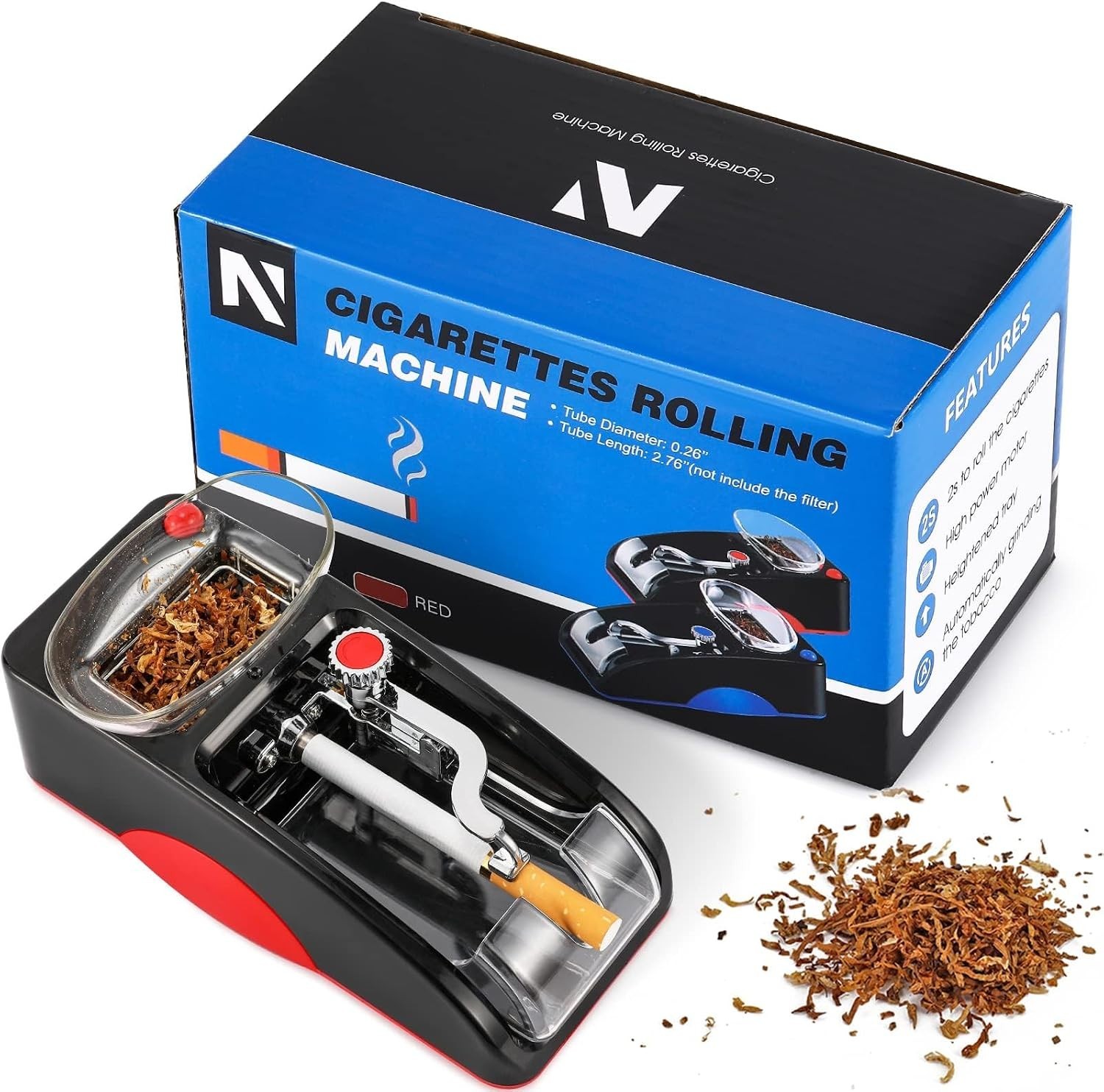 Sleek Electric Cigarette Automatic Roller with Accessory Kit – 0.26" Tube Size