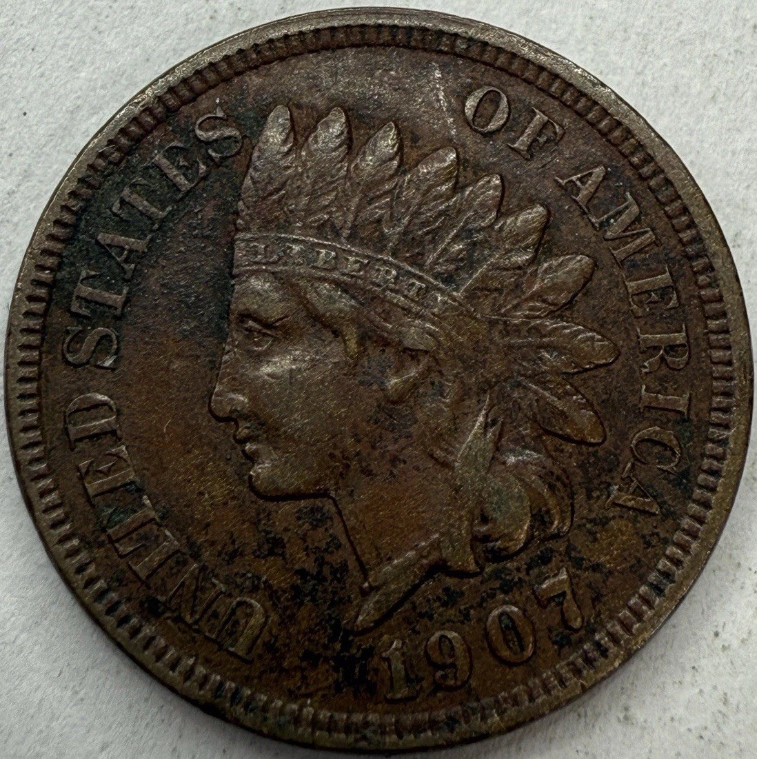 1907 Indian Head Cent Exact Coin Imaged #IND1845