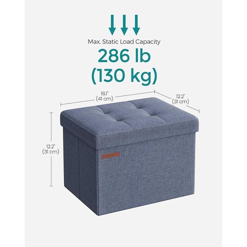 Folding Storage Ottoman Multifunctional Organizer Living Room Bedroom Entryway