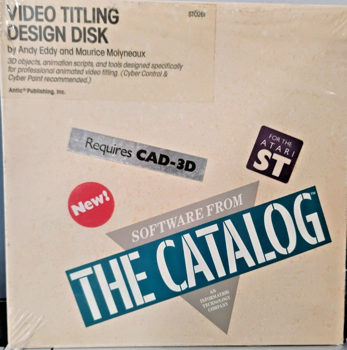 Video Titling Design Disk- Atari ST ; NEW Old stock/ Complete in Box