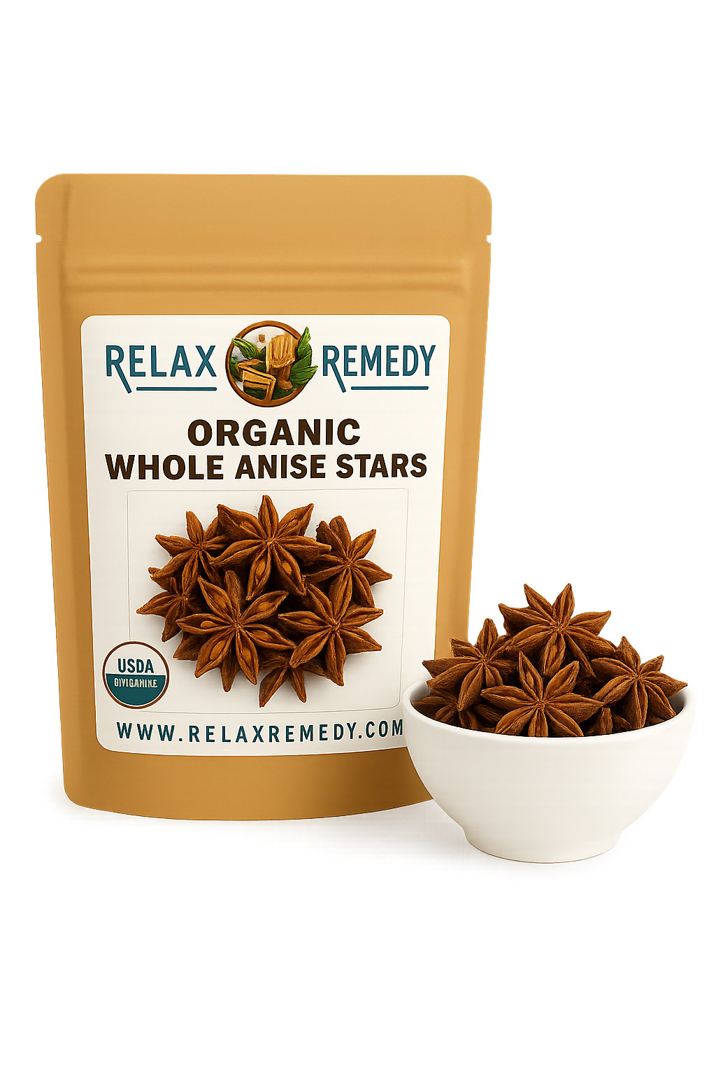 Organic Whole Anise Stars - 100% Pure, Non-GMO Illicium Verum, Culinary & Digest