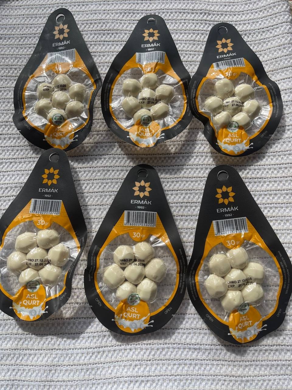 Ermak Kurt Qurut 30g 6-Pack - Uzbek Dried Yogurt Balls - FREE SHIPPING