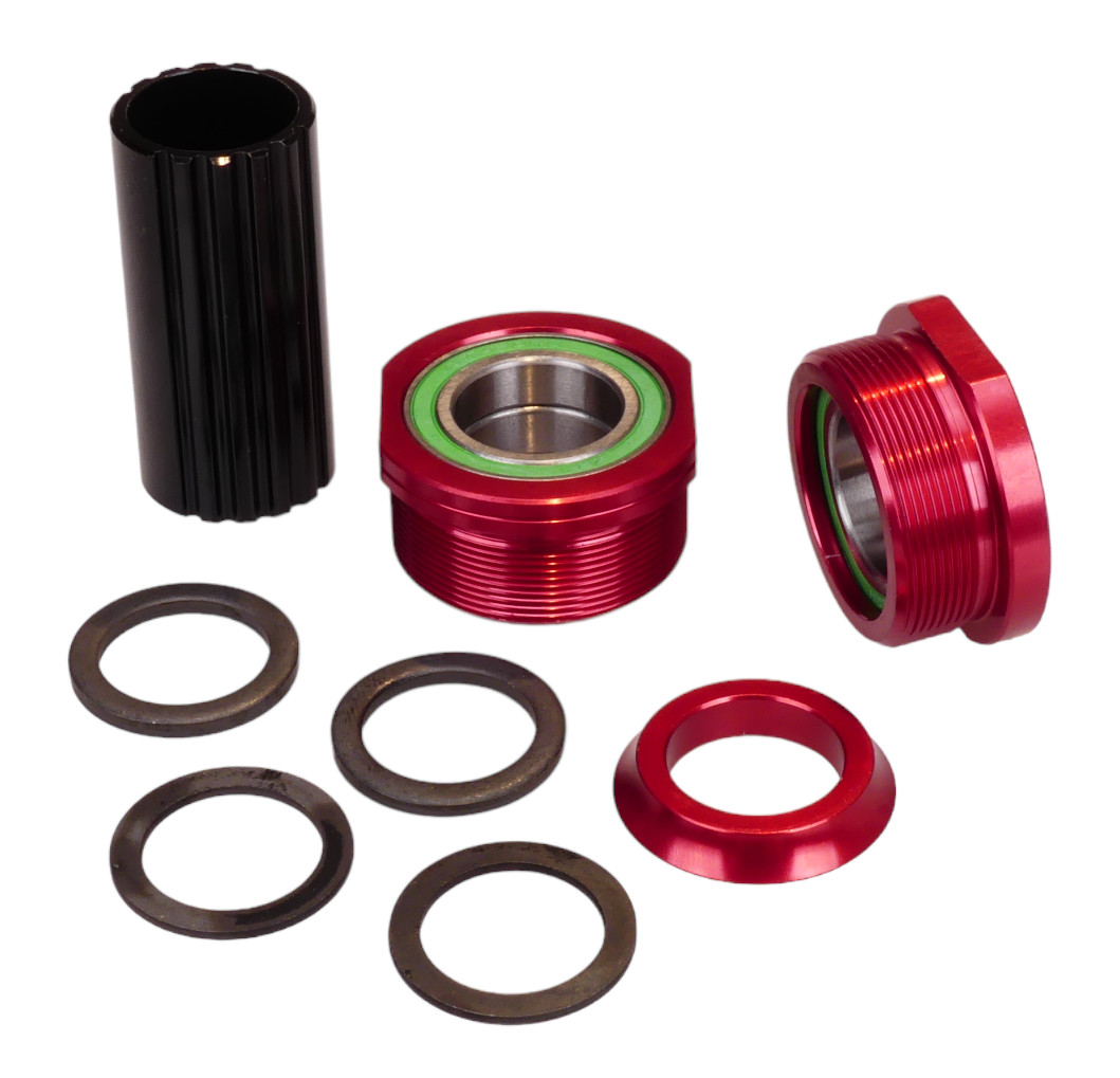Theory Euro (BSA) sealed bearing Bottom Bracket for 19mm crank spindle RED