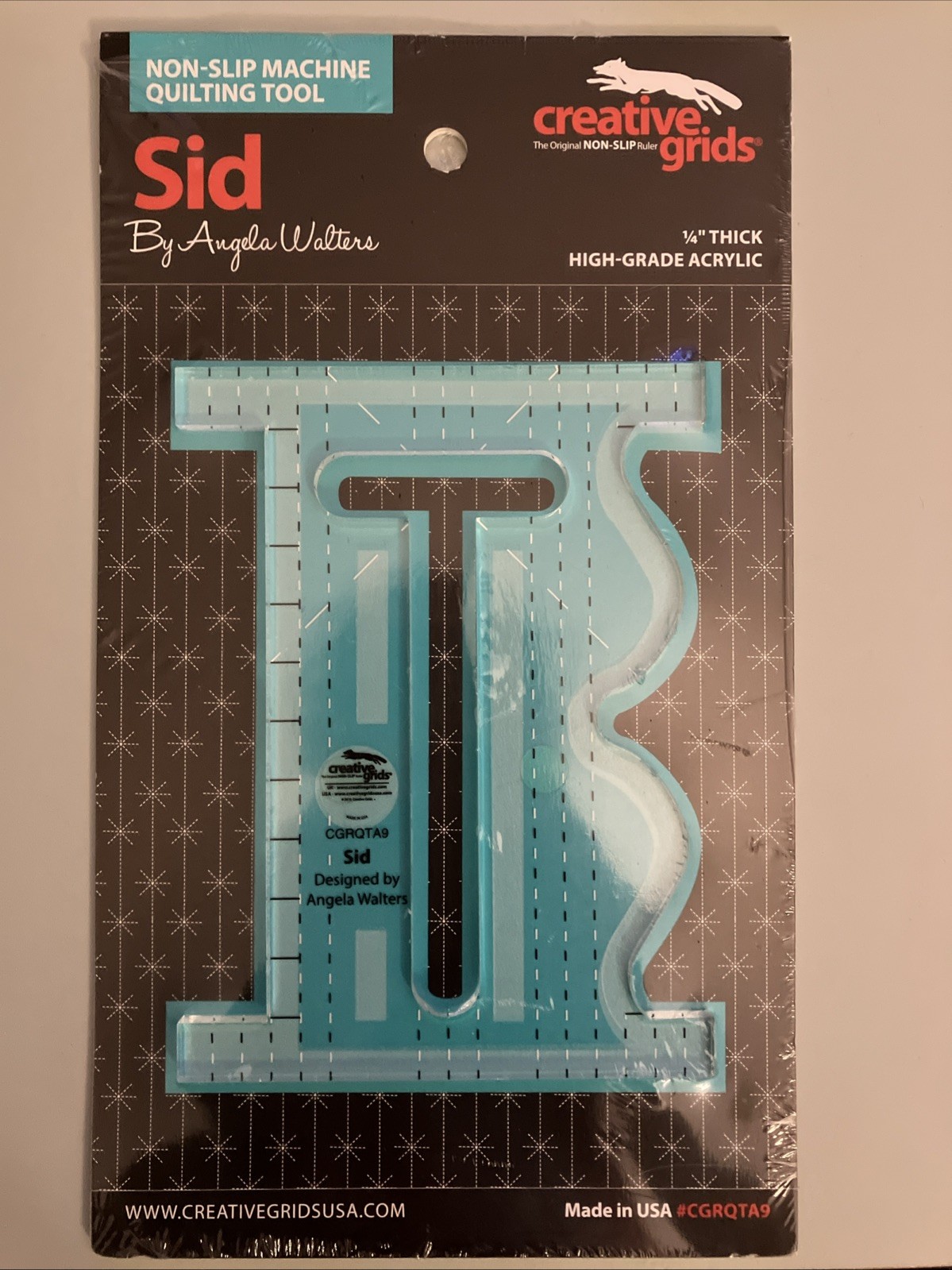 Creative Grids Non-Slip Machine Quilting Tool - Sid By Angela Walters 1/4” thick