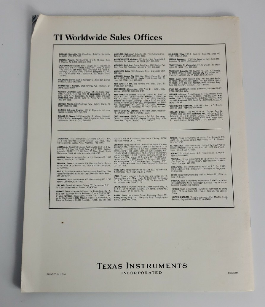 Texas Instruments Optoelectronics Master Selection Guide CL-346A Vintage 1981