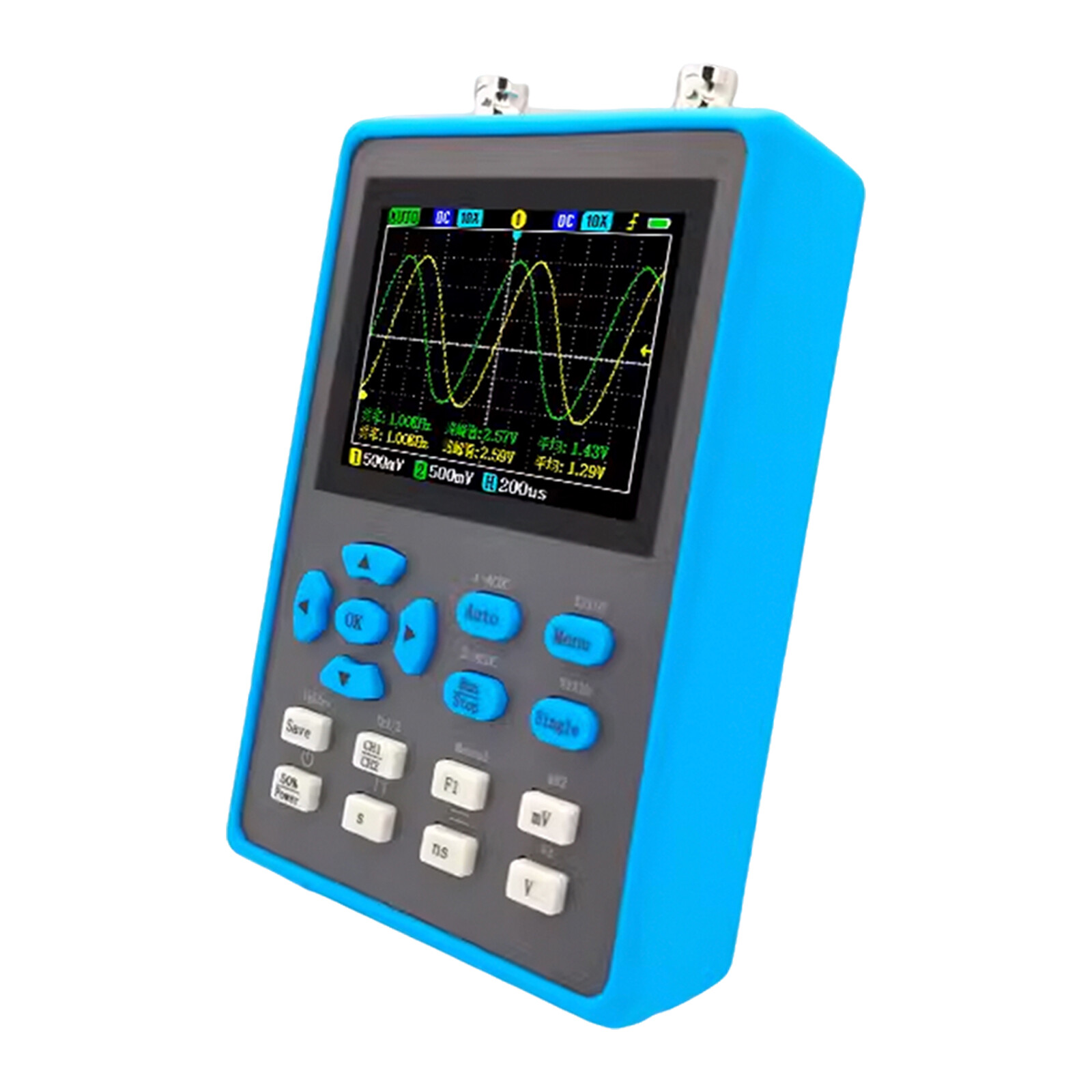 Handheld 2 Channel LCD Oscilloscope 120M Bandwidth 500Ms Sampling Rate DSO2512G