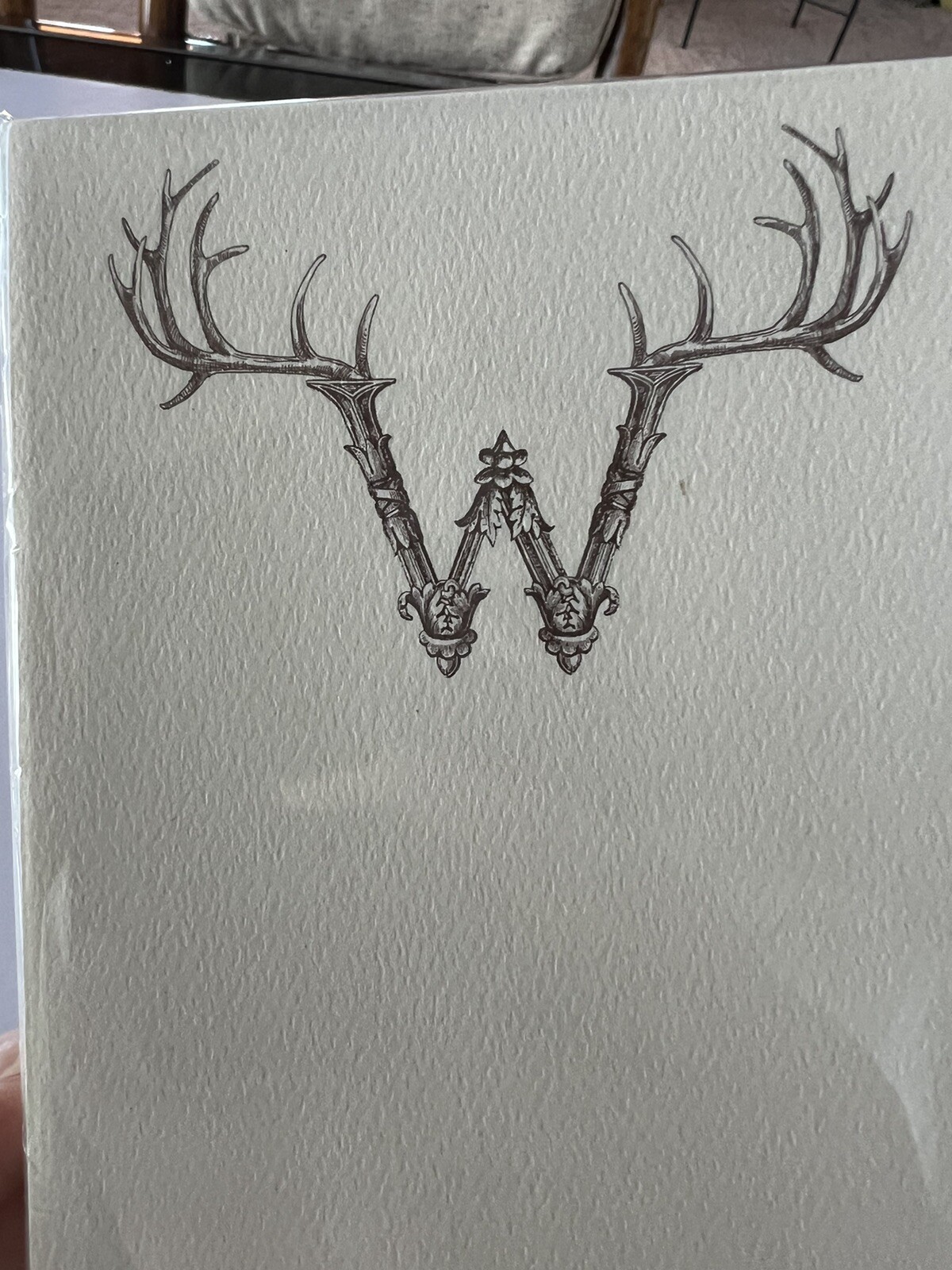 ALEXA PULITZER Illustrated Paper Long Notepad ‘W’ Deer Stag Mount