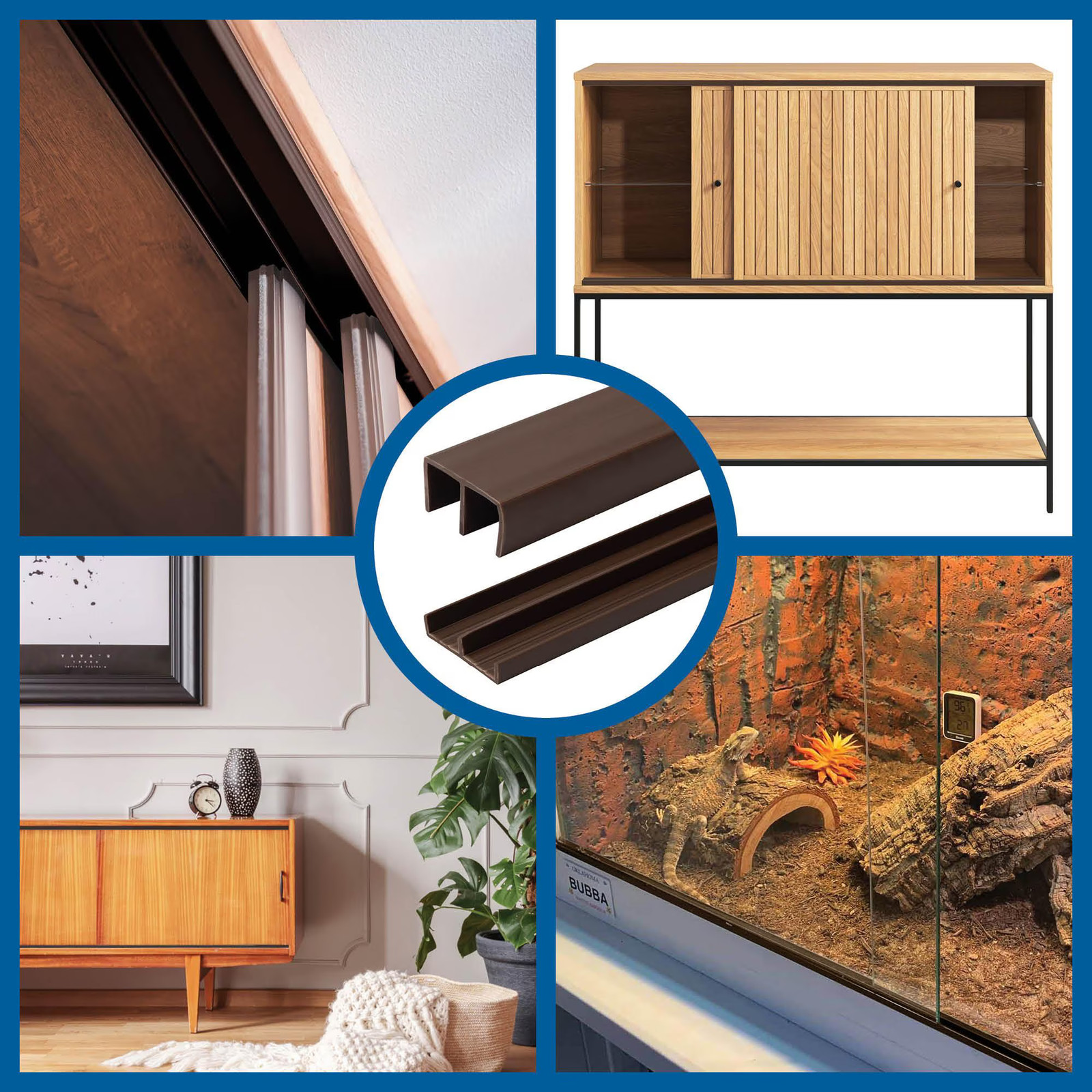 Outwater 1/4" Panel Sliding Door Track Multipack - Color and Size Options