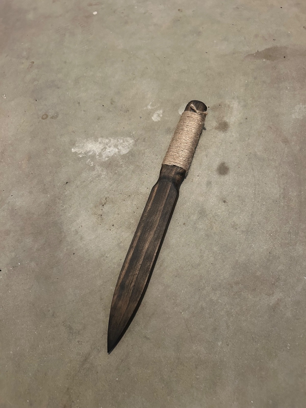 Handmade Vampire Slayer Hunter Wooden Real Wood Stake Stained Pine + Wrap 13.5"