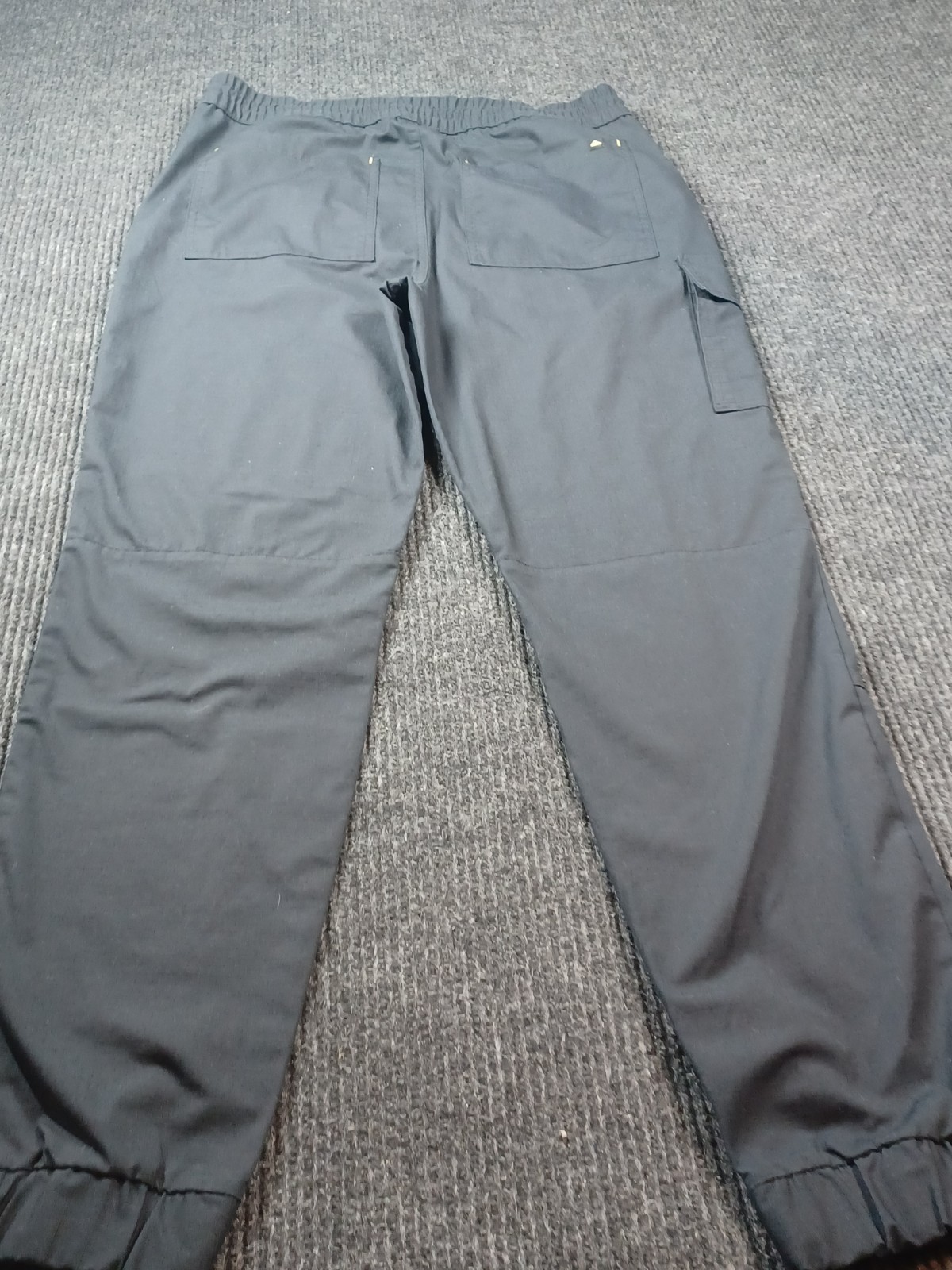 Caterpillar Work Wear Mens Size M Cargo Canvas Stretch Cuffed Black Joggers EUC