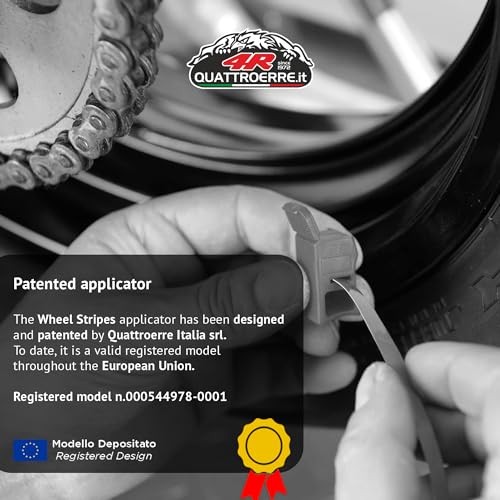 Racing Wheel Stripes with Applicator Tool, Red Race, 7 mm x 7 mt