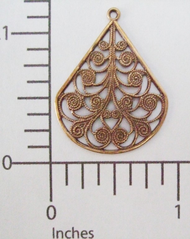 27463         12 Pc  Brass Oxidized Victorian Dangle Jewelry Finding  SALE