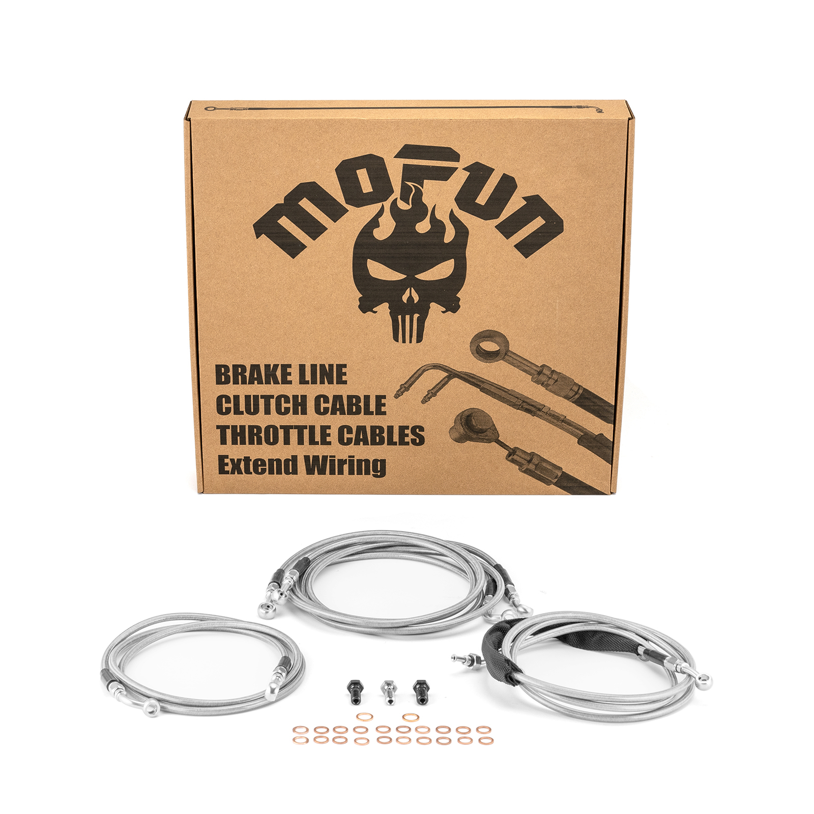 16" 18" Ape Hangers Brake Line Clutch Cable Kit For Harley Touring ABS 2014-2016