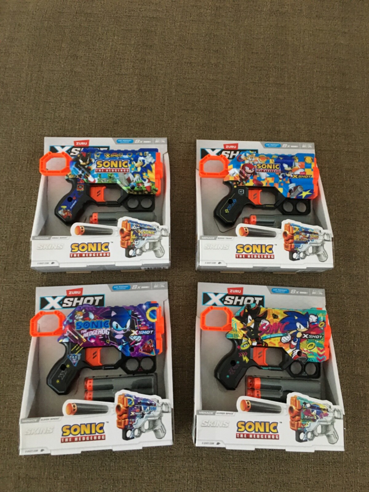 Zuru X Shot Sonic the Hedgehog Skins Lot of 4 New/w Box Hyper Spike Super Speed