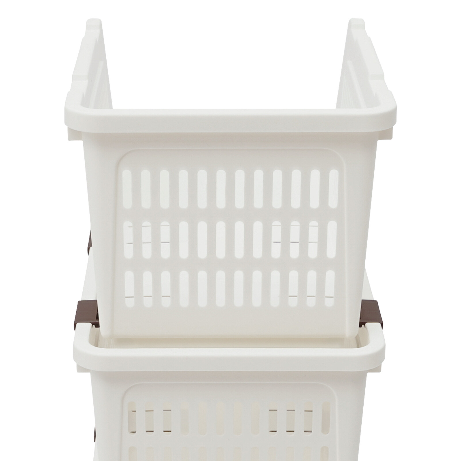 4 Pack Stacking Storage Baskets, Multifunctional PP Organizer Bins Space-Saving