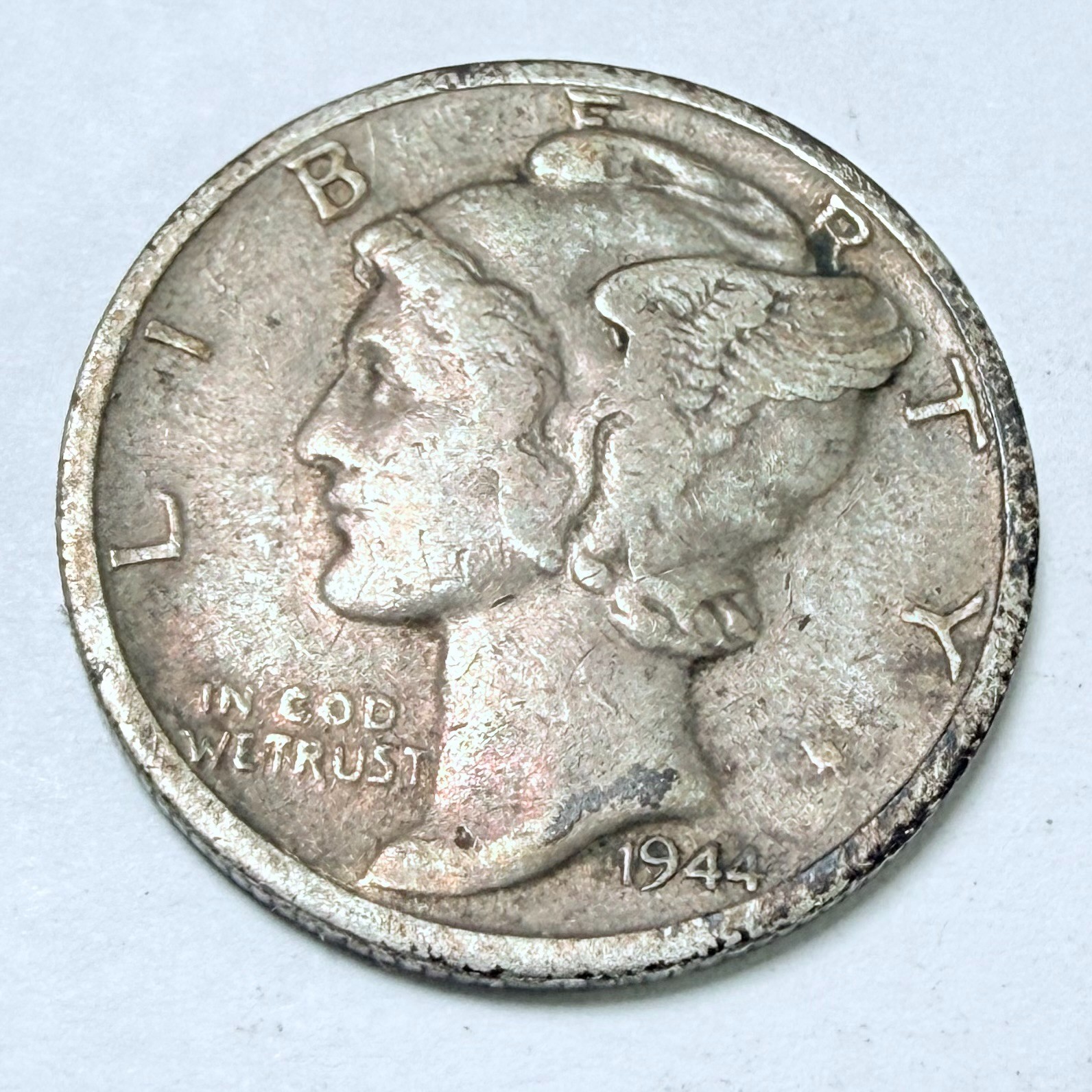 1944=D MERCURY DIME, 90% SILVER, VERY FINE DETAILS FREE SHIPPING #9263