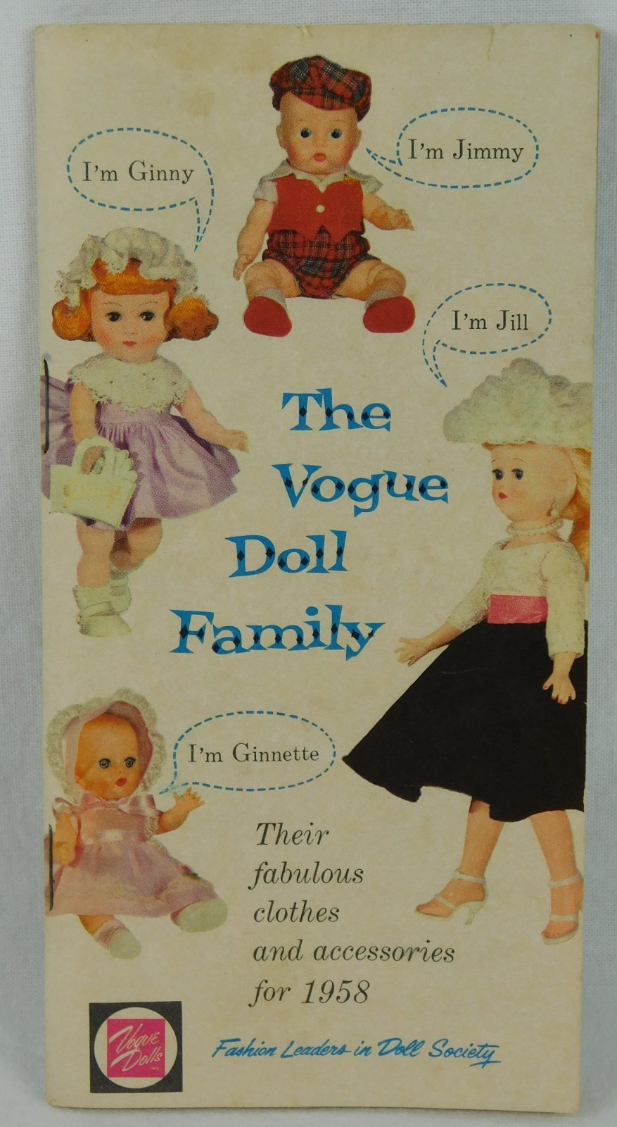 Vintage 1958 ~ THE VOGUE DOLL FAMILY ~ Catalog Booklet Ginny Ginnette Jimmy Jill