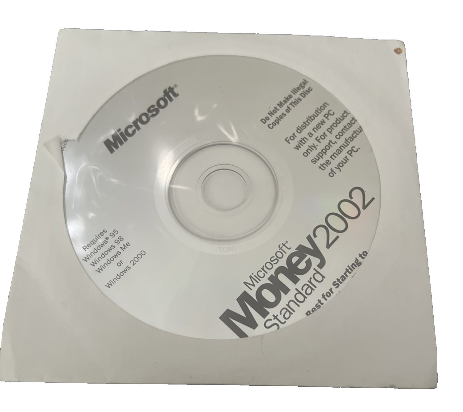 Microsoft Money 2002 Standard PC CD Financial Software Windows 95 98 ME 2000 NEW