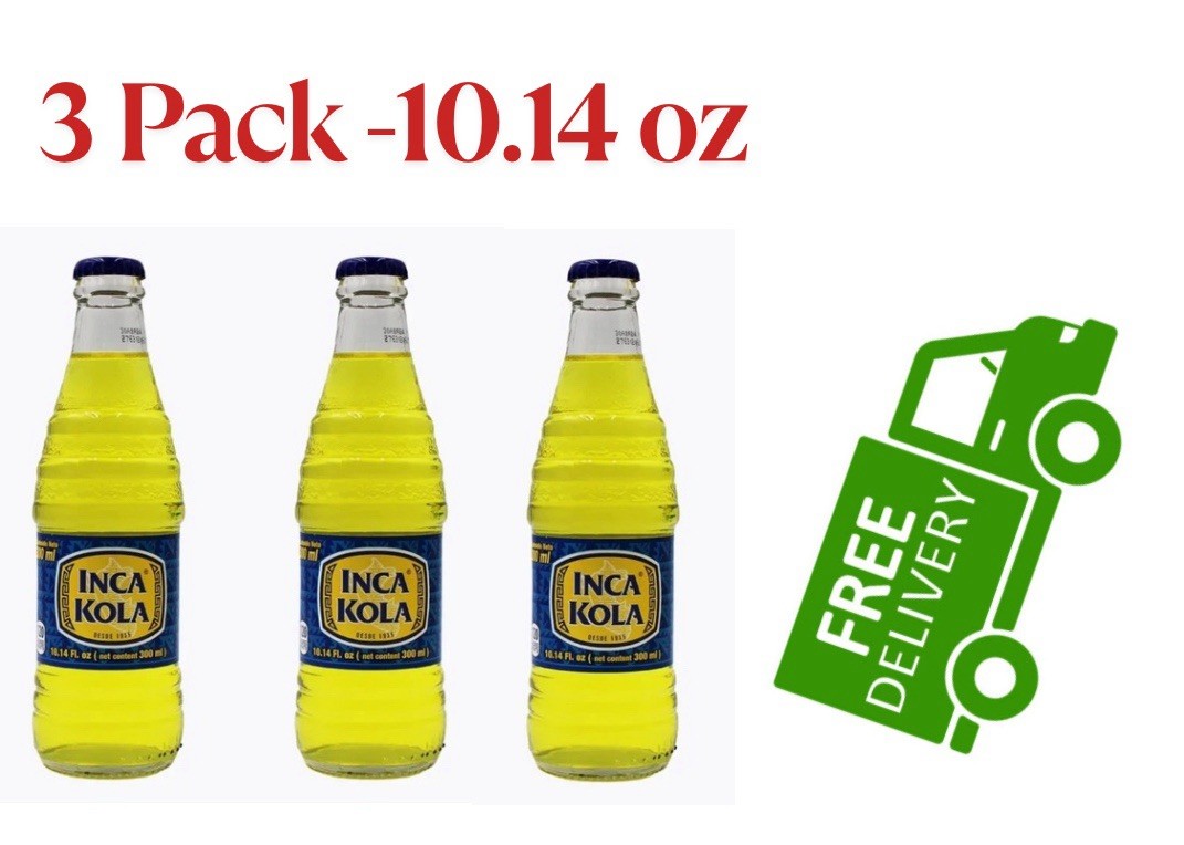 Inca Kola 3 Pack of 10.14 Oz Glass Bottle - PERU- 🇵🇪 Free Shipping