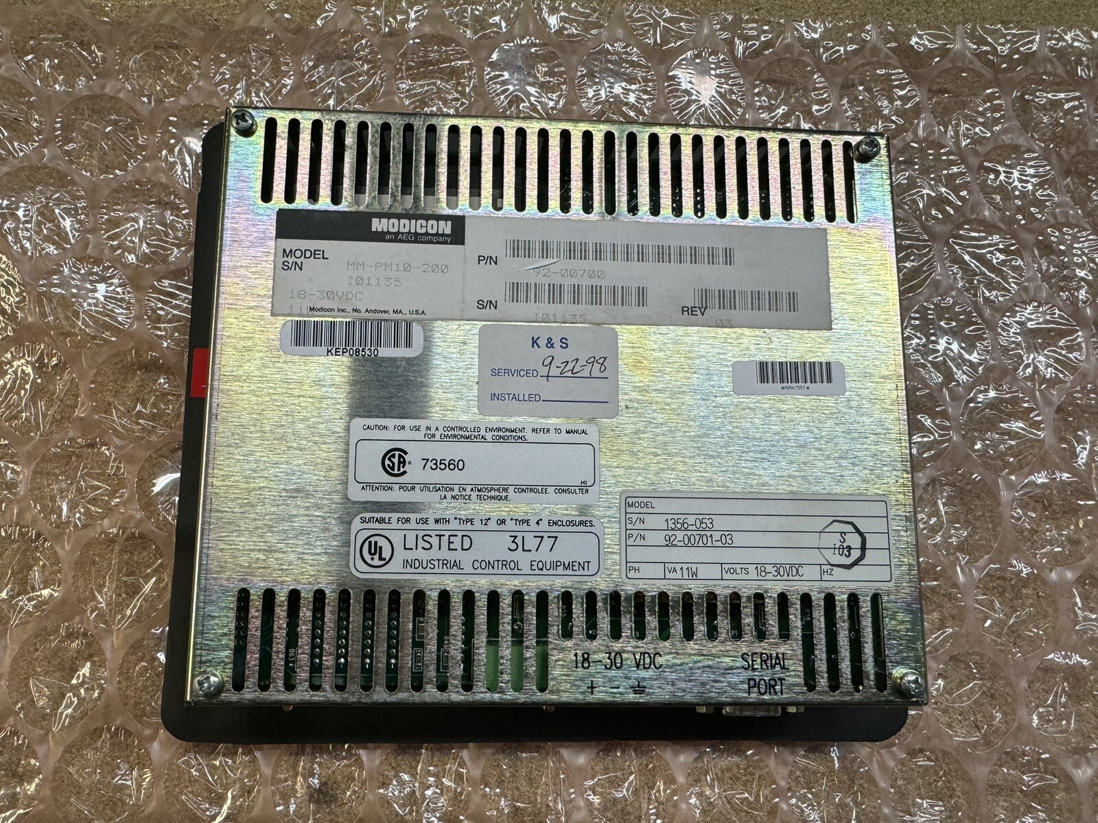Modicon MM-PM10-200 92-00757-02 Panel Mate Plus 18 28 VDC