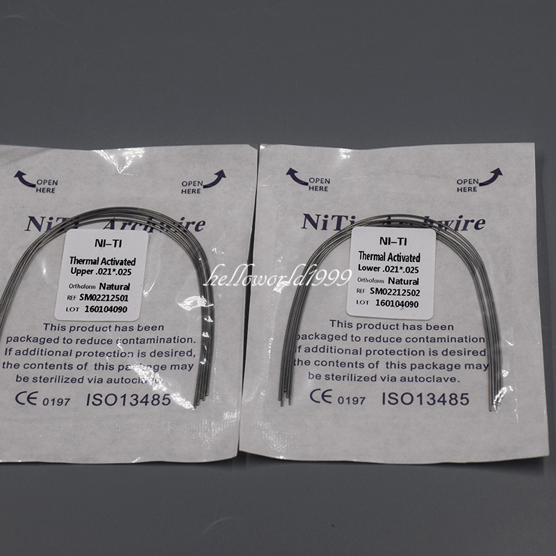 20 Bags 200 Pcs Dental Rectangular Wire Niti Natural Thermal Activated All SIZE