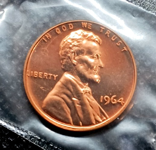 1964-P **GEM UNC PROOF** Lincoln Memorial Cent - Original Government Packaging