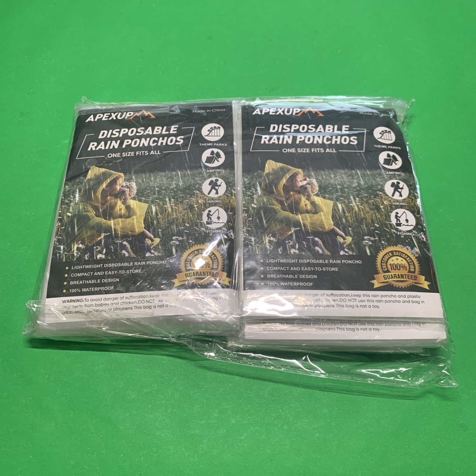 APEXUP Disposable Rain Ponchos for Adults, Emergency Rain Poncho for Camping Hik