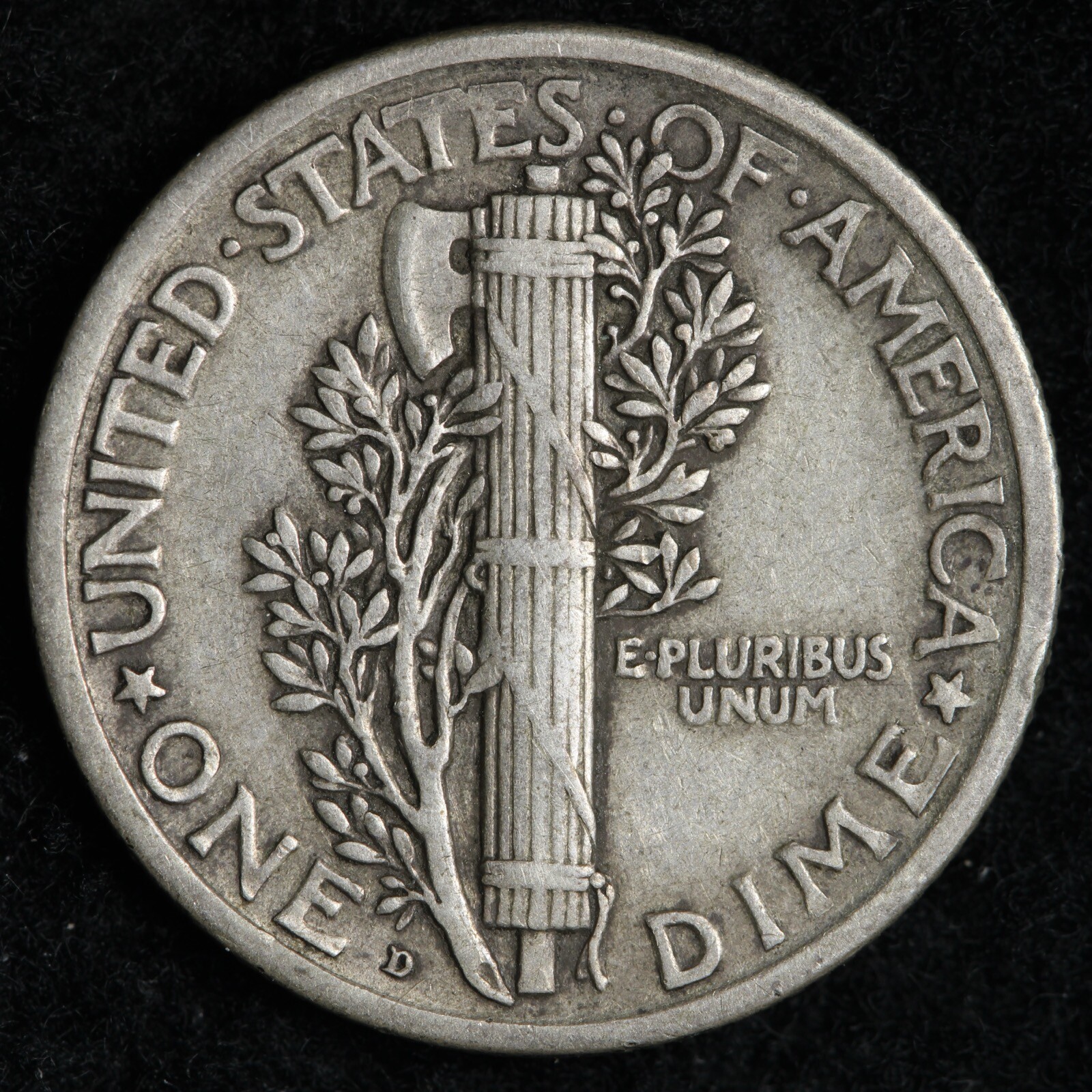 1918-D Mercury Silver Dime AU E194 WNB