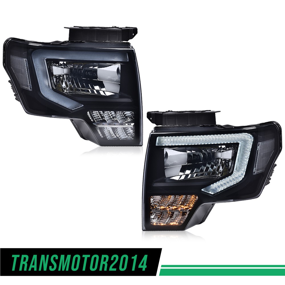 Headlights LED DRL Head Lamps Fit For 2009-2014 Ford F-150 Left+Right New
