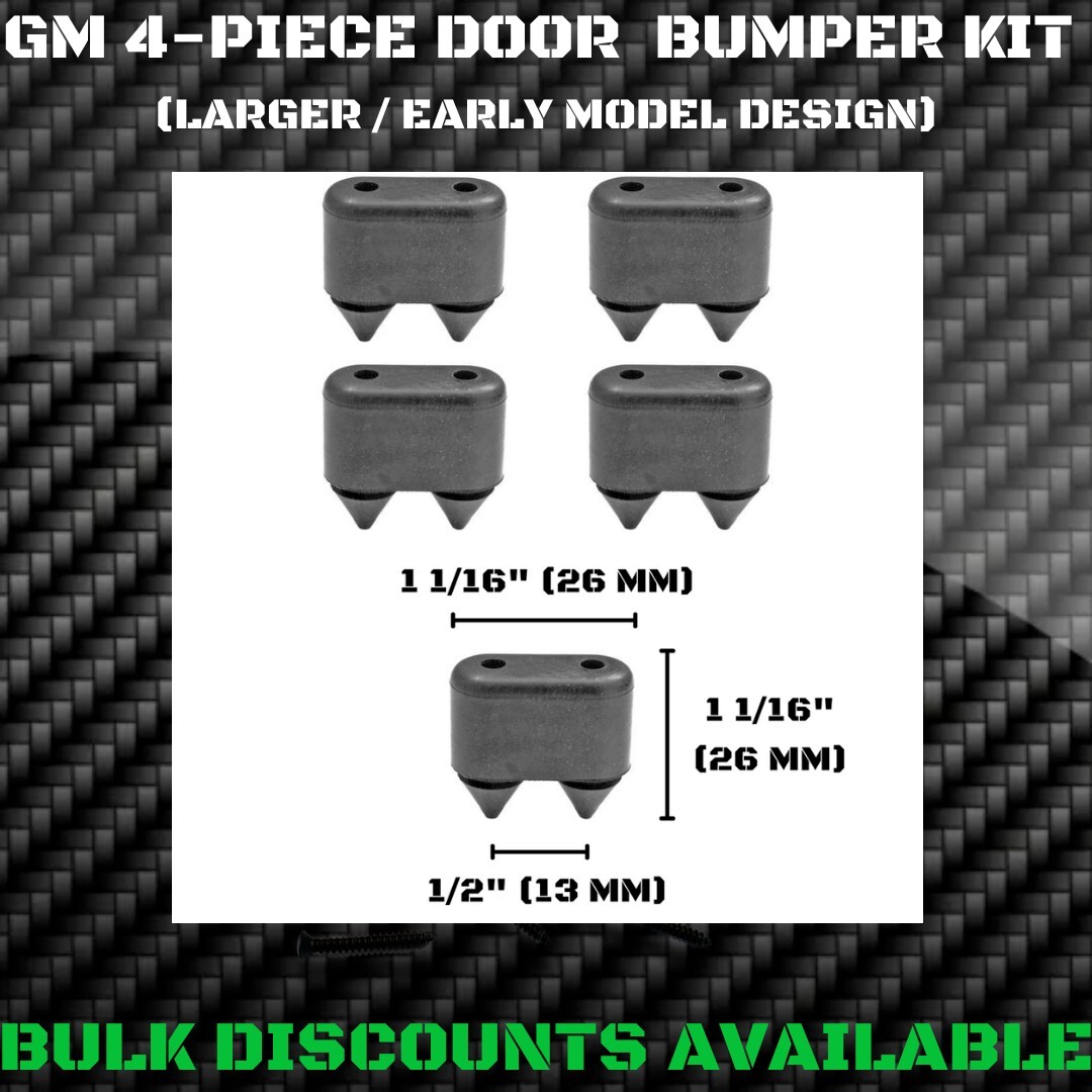 Cadillac Rubber Door Jamb Body DOOR BUMPER Cushion Bump Stop Kit OEM GM NOS