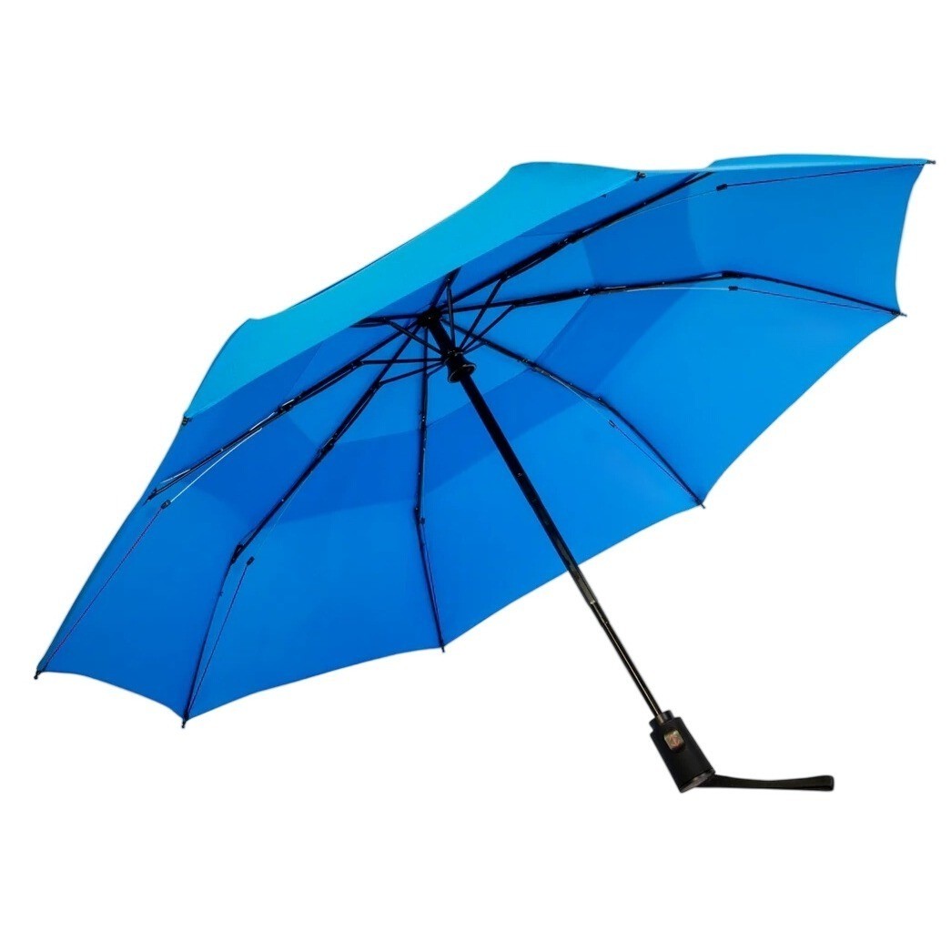 NWT Shedrain Vortex Blue Windproof Automatic Open Close Mens Umbrella