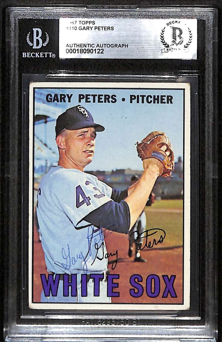 1967 Topps 310 Gary Peters  BGS Auto Autographed BAS Authentic C100140