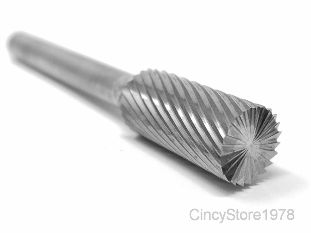 SB4S Cylindrical Cut Tungsten Carbide Burr Bur Cutting Tool Die Grinder Bit 1/4"