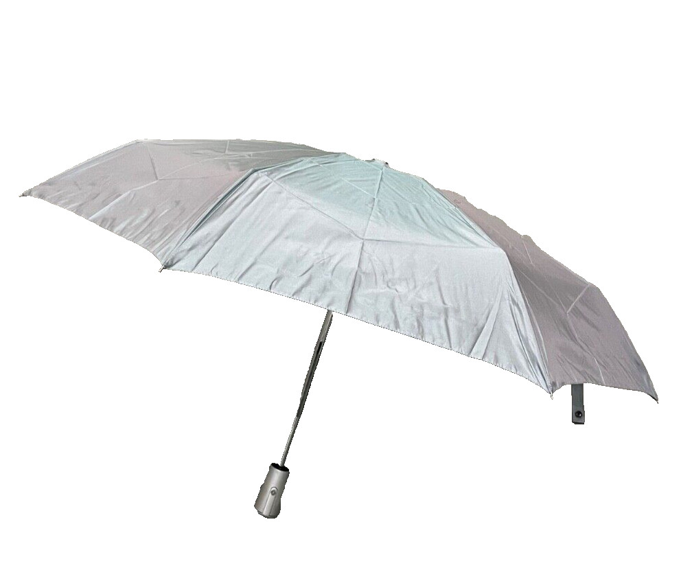 Samsonite Compact Auto Open Auto Close Umbrella Clip Handle Iridescent Silver