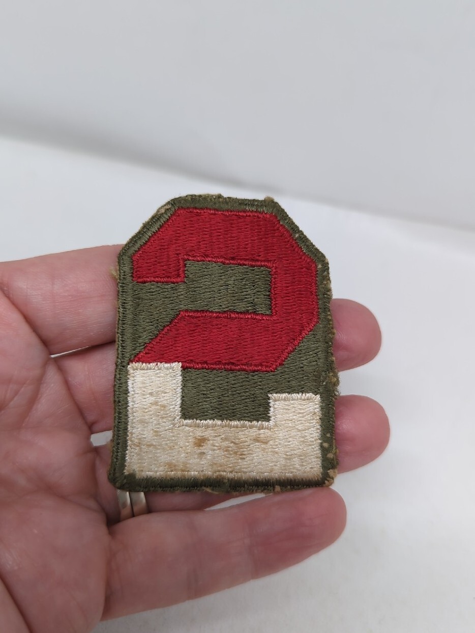 WWII US Army Shoulder Patch 2nd Unit Embroidered Vintage