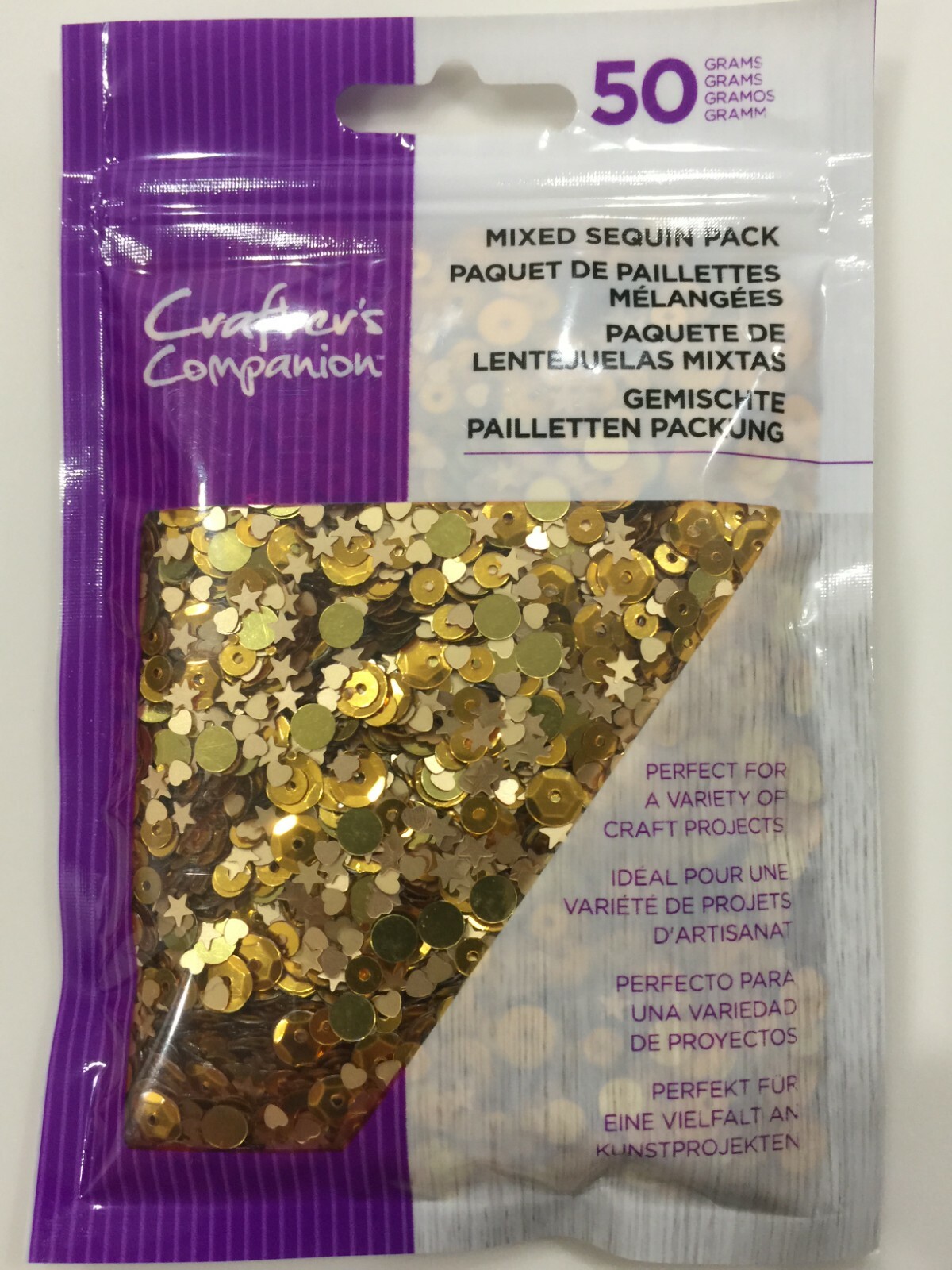 Crafter's Companion Mixed sequin pack gold New