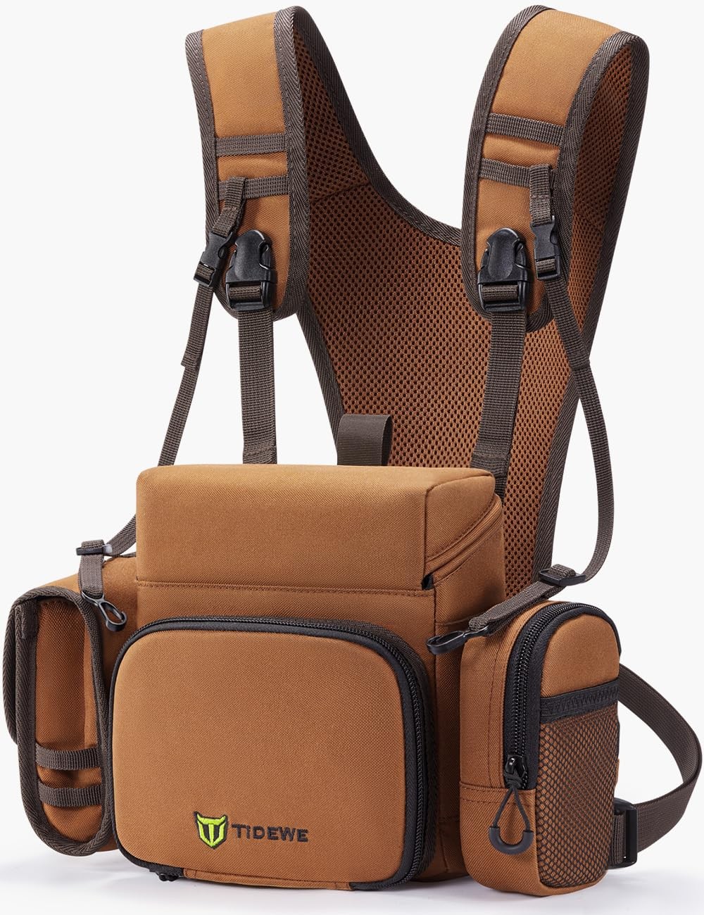 Binocular Harness Chest Pack with MOLLE System, 2 Detachable Pouches, Silent Mag