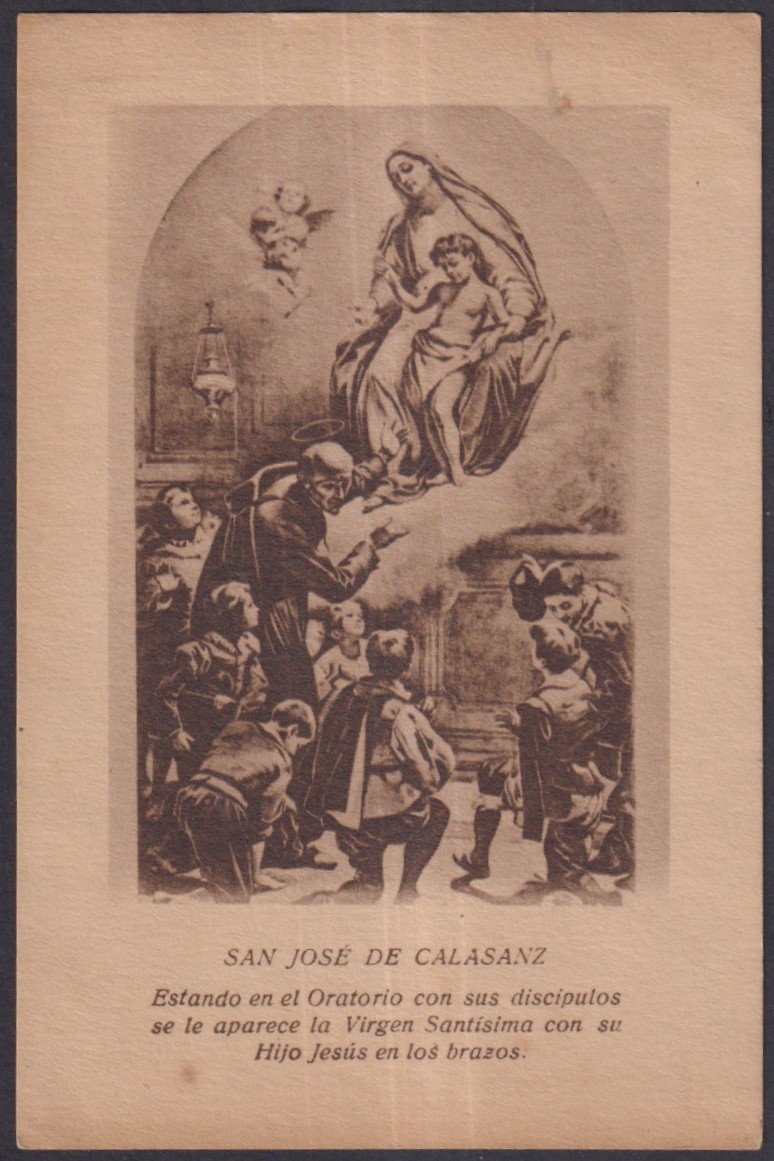 Holy card antique de San Jose de Calasanz santino image pieuse estampa